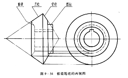 機(jī)械制圖教程：直齒圓錐齒輪的畫法